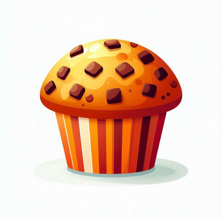 Muffin vector illustration isolated on white background. Vector illustration.のイラスト素材