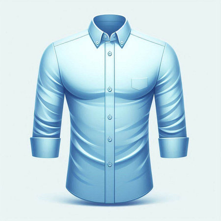 Blue shirt on a mannequin isolated on white background. Vector illustration.のイラスト素材