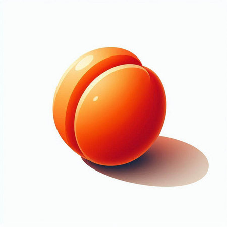 Orange ball on a white background. 3d rendering, 3d illustration.のイラスト素材