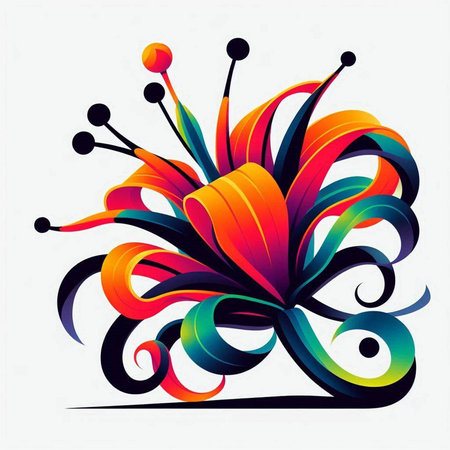 Abstract colorful flower on white background. Vector illustration for your design.のイラスト素材