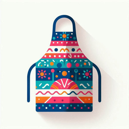 Apron with colorful pattern on the white background. Vector illustration.のイラスト素材