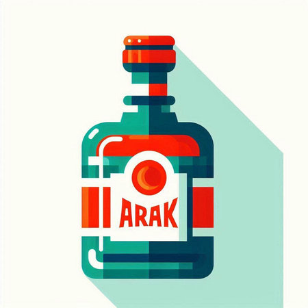 Alcoholic drink in a bottle. Vector illustration in flat styleのイラスト素材