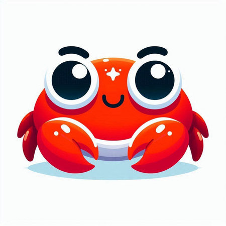 Cute cartoon crab isolated on a white background. Vector illustration.のイラスト素材
