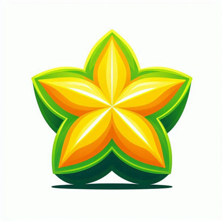 Star fruit icon isolated on white background. Vector illustration. Eps 10.のイラスト素材