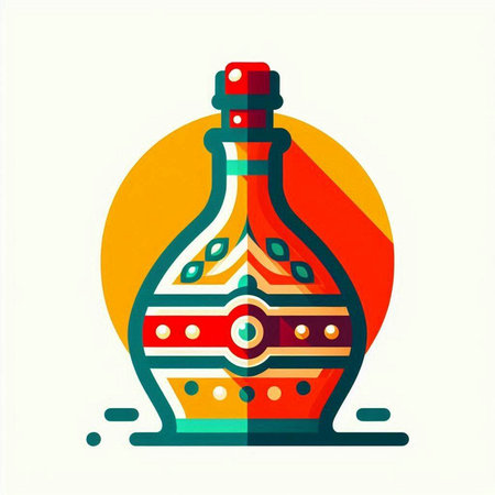 Bottle of wine on a white background. Vector illustration in flat style.のイラスト素材