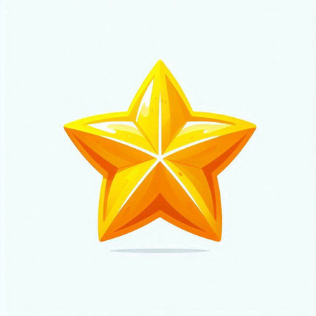 Star on a white background. Vector illustration of a yellow star.のイラスト素材