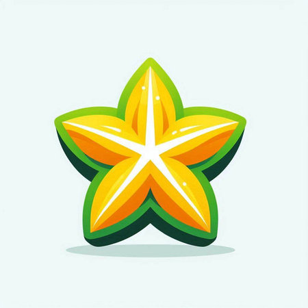 Star fruit icon. Carambola, starfruit vector illustration.のイラスト素材