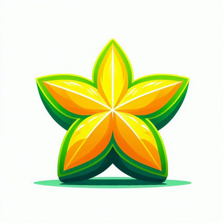 Star fruit isolated on white background. Vector illustration. Eps 10.のイラスト素材