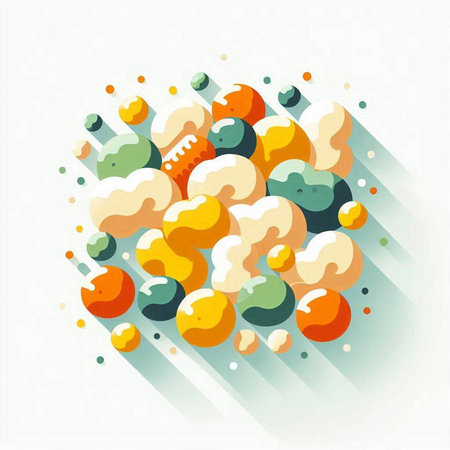 Abstract background with a lot of candies. Vector Illustration.のイラスト素材