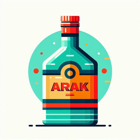 Alcoholic drink bottle. Vector illustration in flat design style.のイラスト素材
