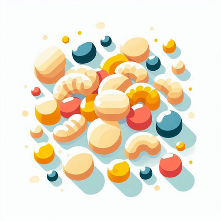 Abstract 3d isometric background with geometric shapes. Vector illustration.のイラスト素材