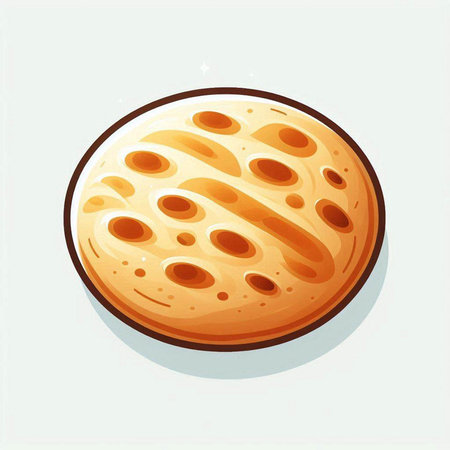 Illustration of a round biscuit on a white background, vector illustrationのイラスト素材