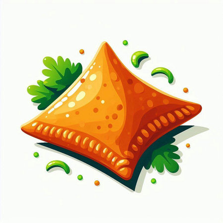 Illustration of a starfish on a white background with parsleyのイラスト素材