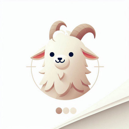 Illustration of a cute sheep on a white background with space for textのイラスト素材