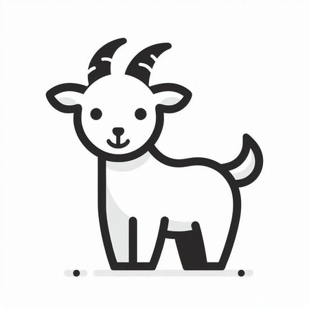 Goat icon isolated on white background. Farm animal. Vector illustration.のイラスト素材