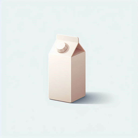 Milk box on a light blue background. 3d rendering.のイラスト素材