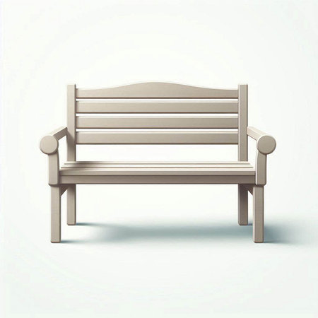 Bench made of wood on a white background. 3D illustration.のイラスト素材