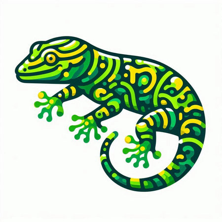 Lizard isolated on white background. Vector illustration. Eps 10.のイラスト素材
