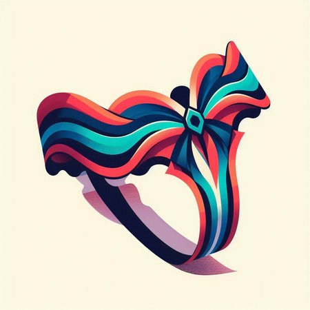 Colorful hand drawn bow on a light background. Vector illustration.のイラスト素材