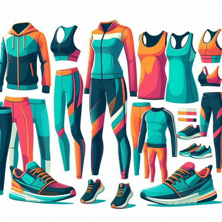 Set of sportswear. Vector illustration in a flat style.のイラスト素材