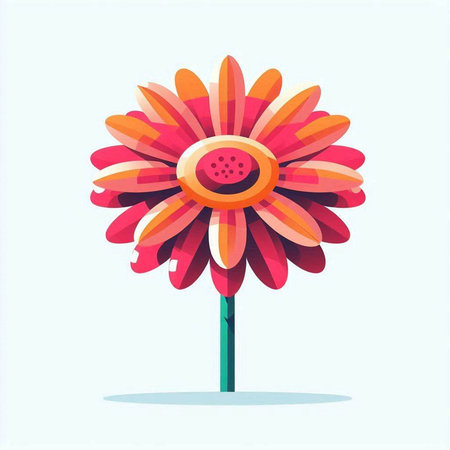 Flower in cartoon style on white background. Vector illustration for your designのイラスト素材