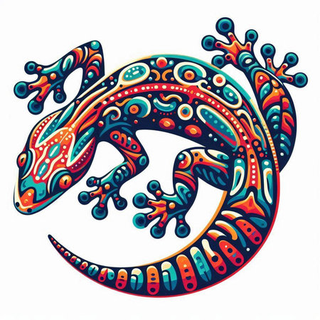 Colorful lizard on a white background. Vector illustration for your designのイラスト素材