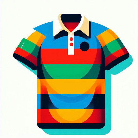 Colorful polo shirt isolated on white background. Vector illustration.のイラスト素材