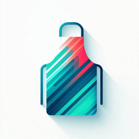 Kitchen apron, flat design. Colorful vector icon.のイラスト素材