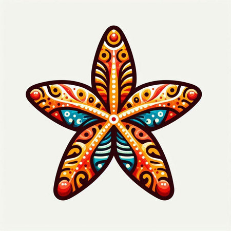 Vector illustration of a decorative star. Hand drawn doodle.のイラスト素材