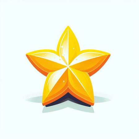 Star fruit isolated on white background. Vector illustration. Eps 10.のイラスト素材