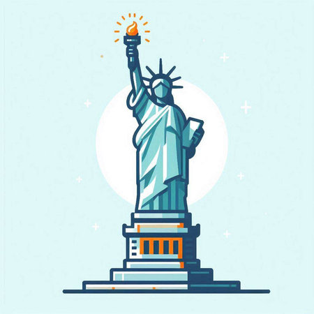 Statue of Liberty. New York, USA. Vector illustration.のイラスト素材