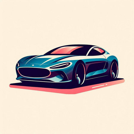 sport car. Vector illustration of a sports car on a light backgroundのイラスト素材