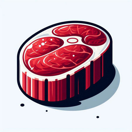 Steak. Vector illustration of a piece of raw meat on a white background.のイラスト素材
