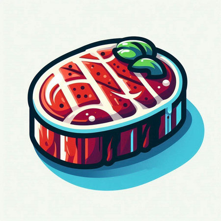 Strawberry cake. Vector illustration of a piece of cake.のイラスト素材