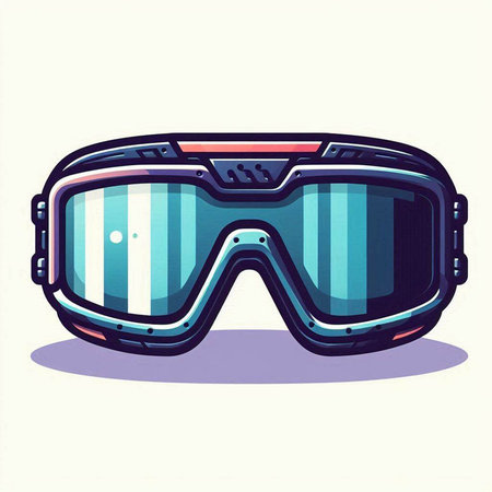 Ski goggles on white background. Vector illustration in cartoon style.のイラスト素材