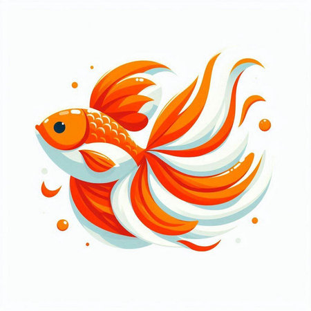 Goldfish on a white background. Vector illustration for your design.のイラスト素材