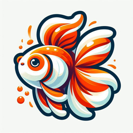 Vector illustration of a goldfish on a white background. Isolated.のイラスト素材