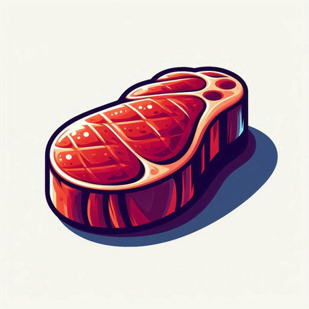 Steak, vector illustration of a piece of fresh beef meat.のイラスト素材