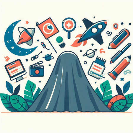 Vector illustration of the concept of travel, vacation, adventure, journey.のイラスト素材