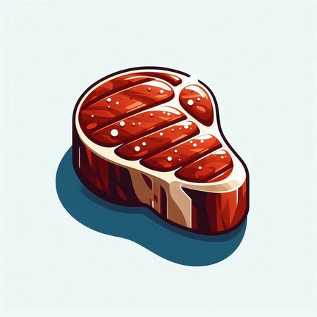 Beef steak vector illustration. Isolated on a white background.のイラスト素材
