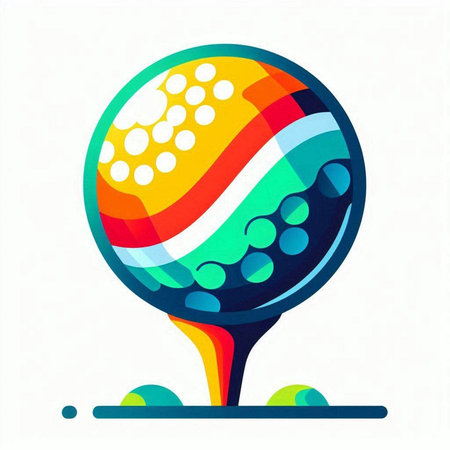 Golf ball on a white background. Vector illustration in flat style.のイラスト素材