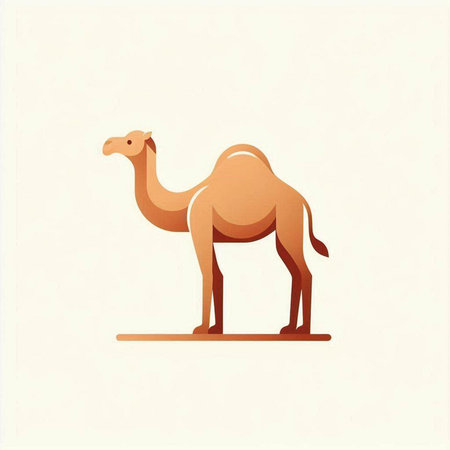 Camel icon. Vector illustration of a camel in flat style.のイラスト素材