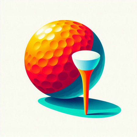 Golf ball and cup on a white background. Vector illustration.のイラスト素材