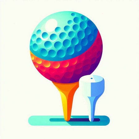 Golf ball and tee on white background. Vector illustration. Eps 10.のイラスト素材