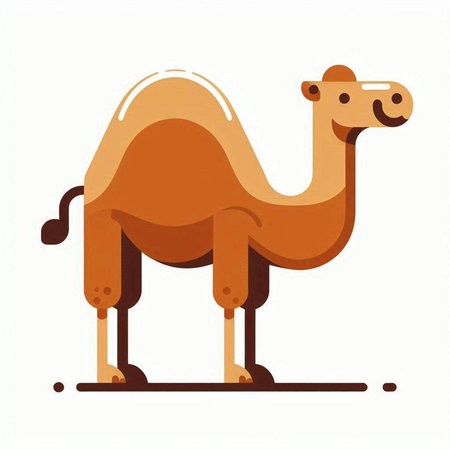 Camel. Vector illustration. Isolated on a white background.のイラスト素材