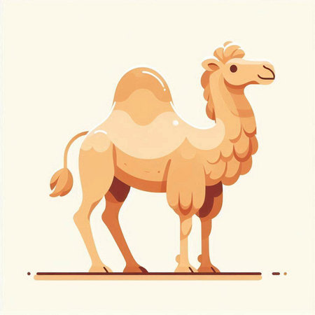 Illustration of a camel isolated on a white background. Vector illustration.のイラスト素材