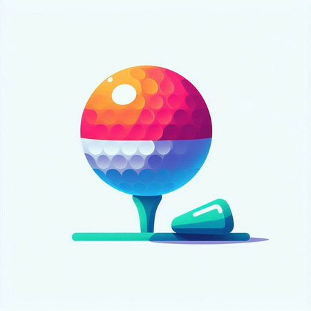 golf ball on the tee, vector illustration, eps10のイラスト素材