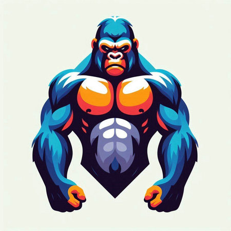 gorilla mascot vector illustration for t-shirt and other uses.のイラスト素材
