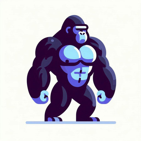 Vector illustration of gorilla. Cartoon style. Vector illustration of gorilla.のイラスト素材