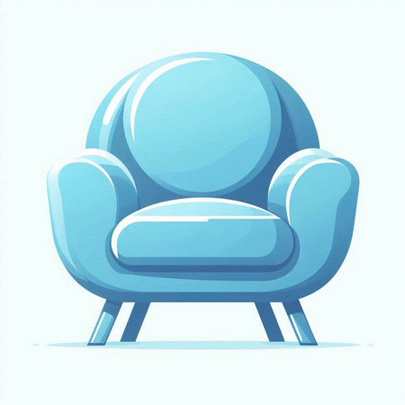 Illustration of a blue armchair on a white background - vectorのイラスト素材